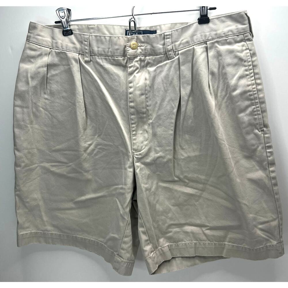 Polo by Ralph Lauren Tyler Pleated Cotton Chino Shorts Beige Men 35